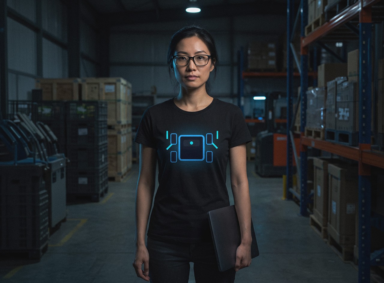 woman wearing branded gear