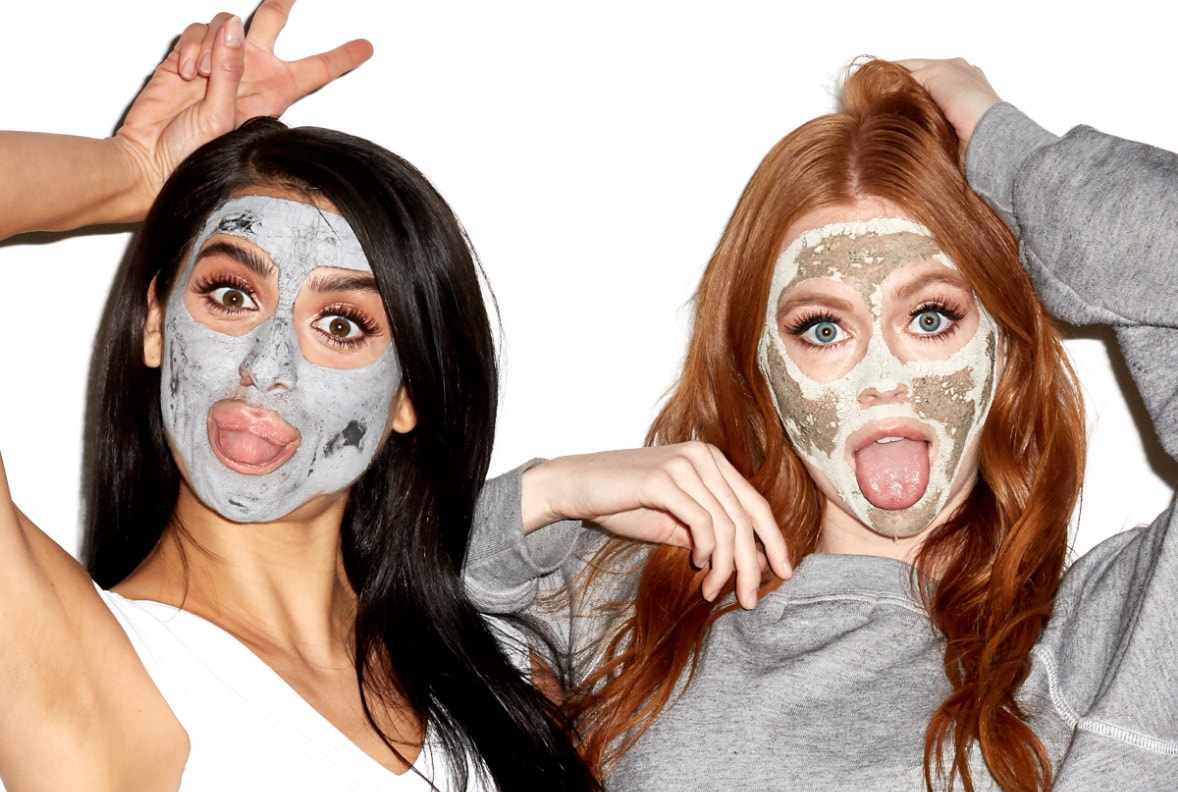 Women using masking  produict